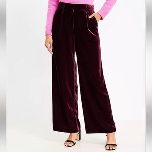 LOFT Dark Velvet Wide Leg Pants